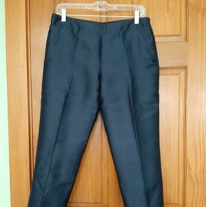 Ladies Navy Blue Silk and wool mix dress pants